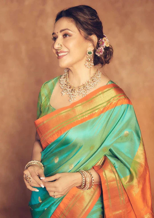 Beautiful Women Wedding and Party Wear Art Silk Jacquard Border Saree With Blouse Piece